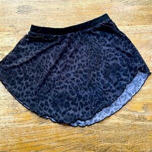Bloch cheetah print black pull on dance skirt, small, like new